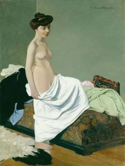 Standing Nude Holding Gown On Her Knee