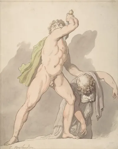 Standing Nude Man Supporting Fainting Female Ludovisi Gaul In The Uffizi