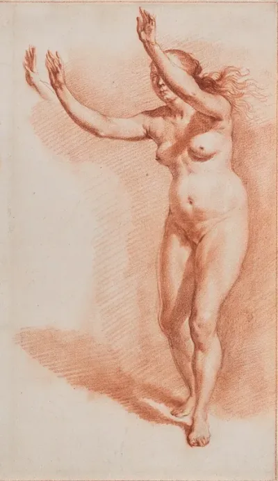 Standing Nude Woman With Upraised Arms