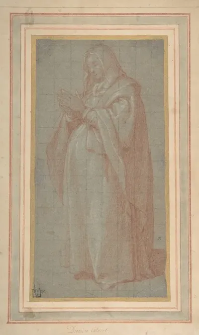 Standing Pregnant Woman Study For The Pregnant Virgin Mary