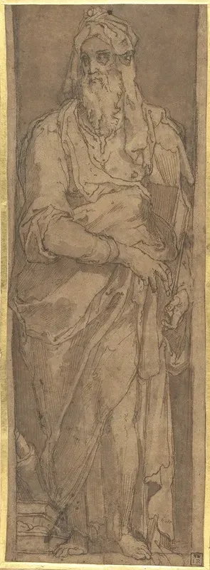 Standing Prophet In A Niche Holding A Book