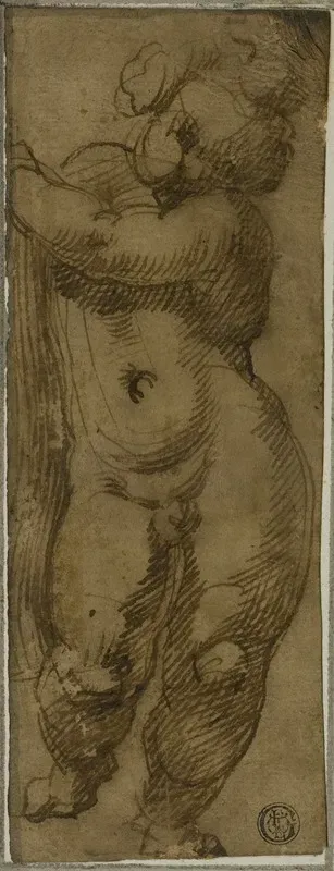 Standing Putto Seen From The Front Study For The Virgin In Glory With Saints Petronius Dominic And Peter Martyr