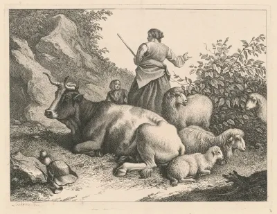 Standing Shepherdess With A Child
