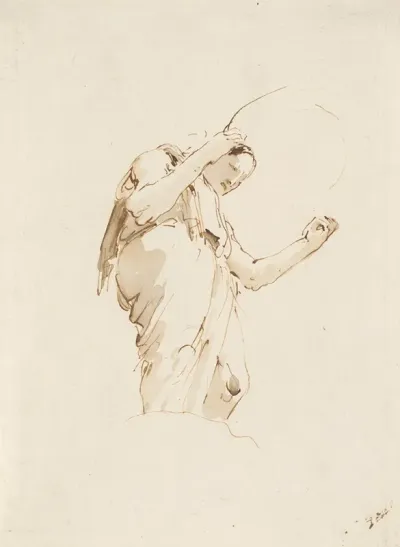 Standing Woman Holding A Hoop