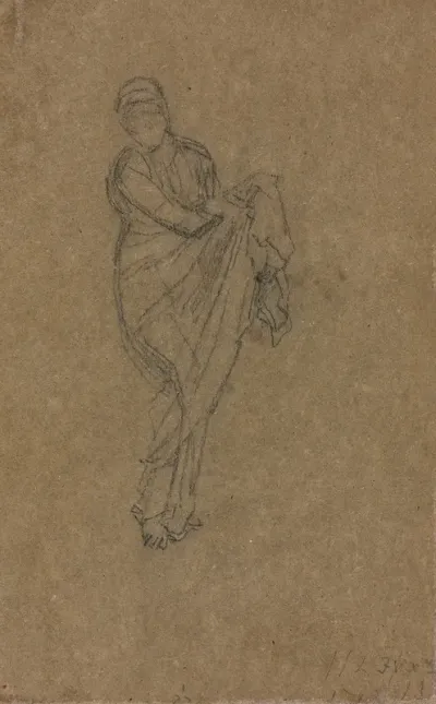 Standing Woman Holding Up Her Dress Verso