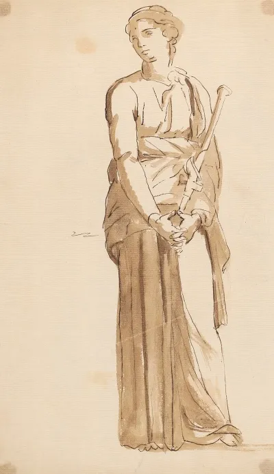 Standing Woman With Folded Hands