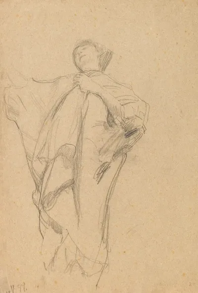Standing Woman With Raised Right Arm