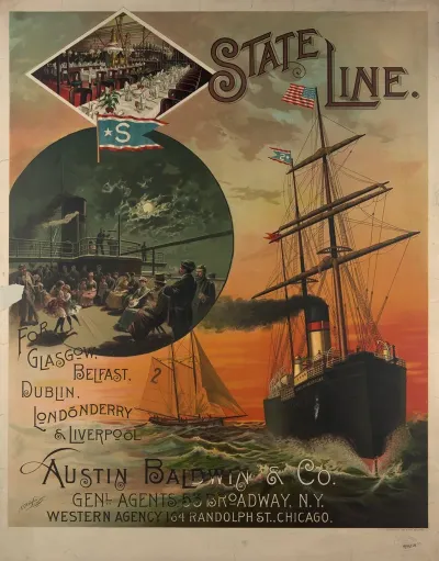 State Line For Glasgow Belfast Dublin Londonderry Liverpool