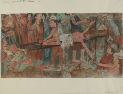 Station Of The Cross No 11 Jesus Is Nailed To The Cross