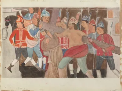 Station Of The Cross No 2 The Cross Is Laid On Jesus 2