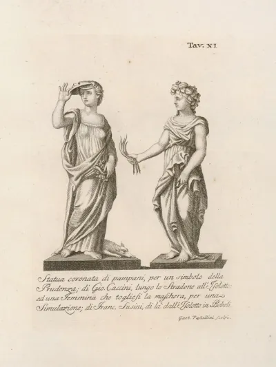 Statua Coronata Di Pampani Per Un Simbolo Della Prudenza Di Gio Caccini Lungo Lo Stradone Allisolotto