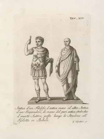 Statua Dun Filosofo Dantica Mano Cd Altra Statua Dun Gmperadore Di Mano Del Pari Antica