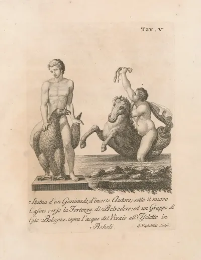 Statua Dun Ganimede Dincerto Autore Sotto Il Nuovo Cafino Verso La Fortezza Di Belvedere