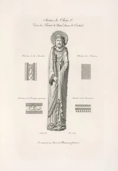 Statue De Clovis Ier Tiree Du Portail De Notre Dame De Corbeil