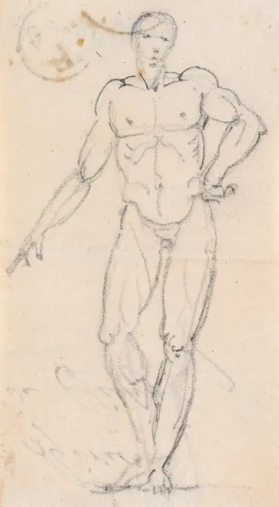 Statue Of A Male Nude With Hand On Hip