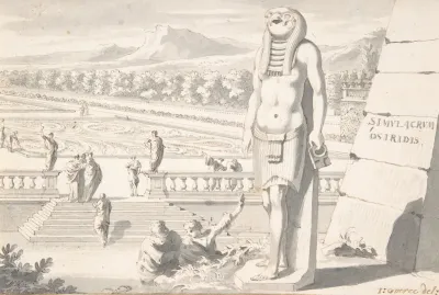 Statue Of Osiris In A Garden