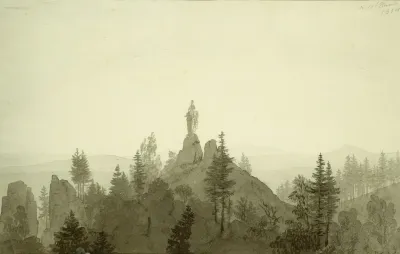 Statue Of The Madonna In The Mountains