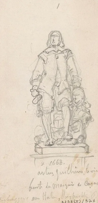 Statue Of The Sculptor Artus Quellinus I With The Bust Of The Marquis Of Caracena