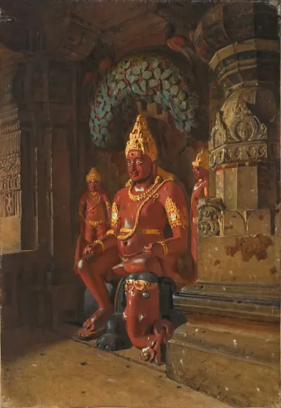 Statue Of Vishnu At The Temple Of Indra At Ellora