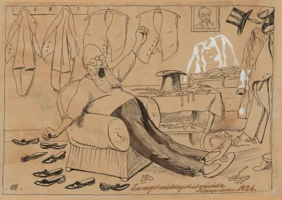 Stauning Sitting And Stretching In His Armchair Stauning Sits Yawning And Stretching