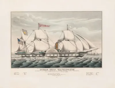 Steam Ship Washington Belonging To The Ocean Steam Navigation Company Frederick Hewitt Commander