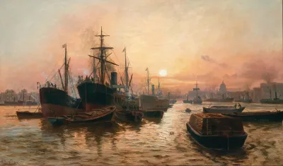 Steamboats In The Harbour Of London
