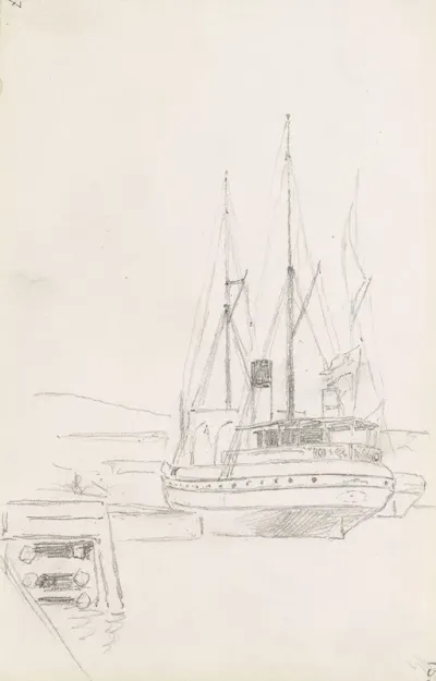 Steamship In Port