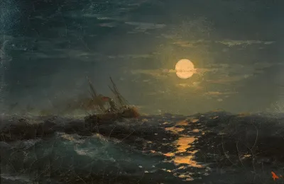 Steamship On A Moonlit Night