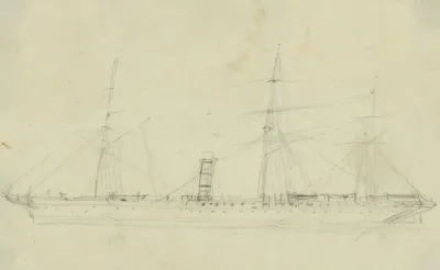Steamship With Three Masts