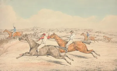 Steeplechasing The Field Coming Up To A Ditch