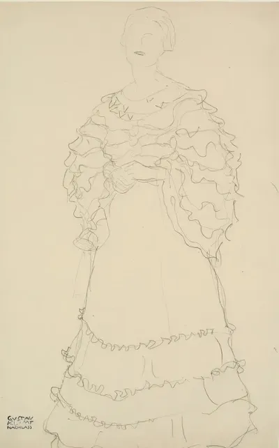 Stehend Etwas Nach Links Die Hande Ineinandergelegt Standing Figure Facing Slightly To The Left Hands Folded