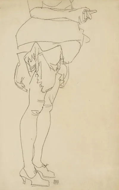 Stehend Frau Beinstudie Standing Woman Leg Study