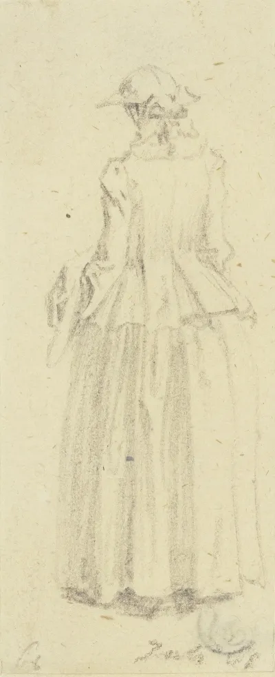 Stehende Frau In Ruckenansicht