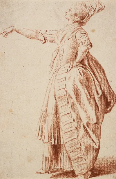 Stehende Frau Mit Ausgestrecktem Arm
