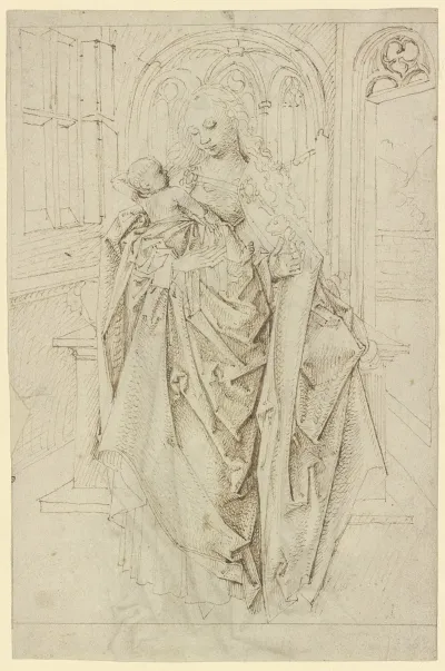 Stehende Madonna Mit Einer Blume