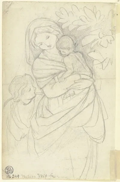 Stehende Madonna Mit Jesuskind Und Johannesknaben