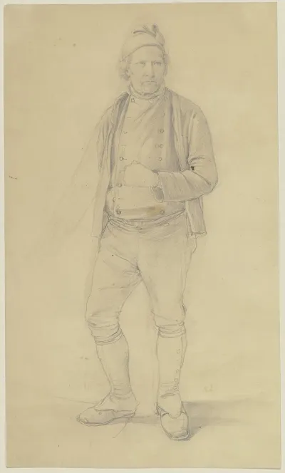 Stehender Bauer Mit Zipfelmutze