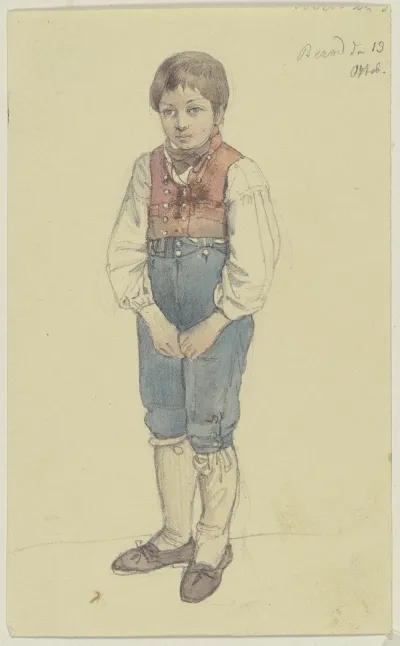 Stehender Bauernjunge Aus Berod Im Westerwald