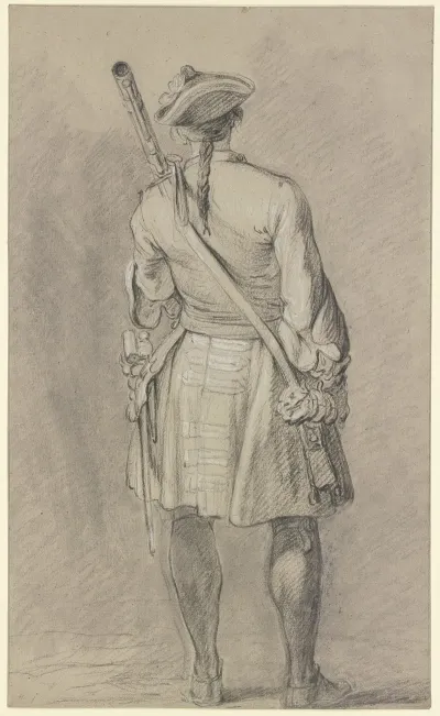Stehender Soldat In Ruckenansicht