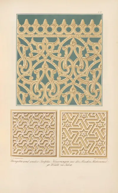 Steingitter Und An Dere Sculptur Verzierungen Aus Der Moschee Mahammed Ge Woalli Zu Kairo