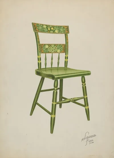 Stencilled Chair One Of Set Of Six