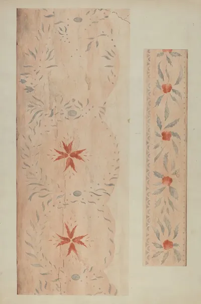 Stencilled Wall From An Inn