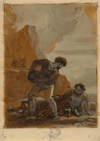 Stephano And Trinculo With Caliban