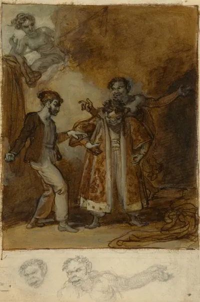 Stephano Trinculo And Caliban With Prosperos Magic Wardrobe
