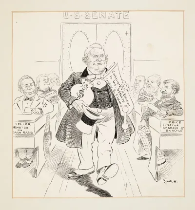 Stephen B Elkins Entering The Senate To Claim The Seat He Has Bought By Liberal Contributions To Party Funds