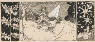 Ster Schijnt Op Een Winterlandschap