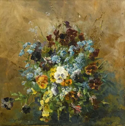 Still Leben Mit Stiefmutterchen Still Life With Pansies