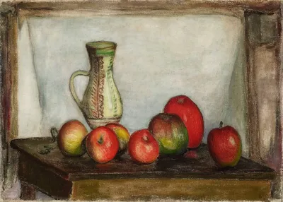 Still Life Apples And A Pitcher