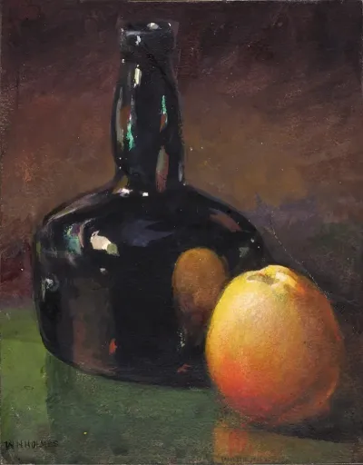 Still Life Apples And Bottle 2