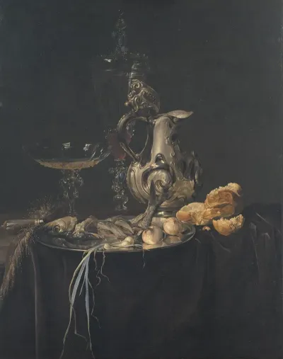 Still Life Breakfast Piece With A Silver Jug